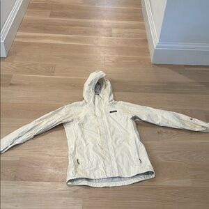 Patagonia cream rain jacket